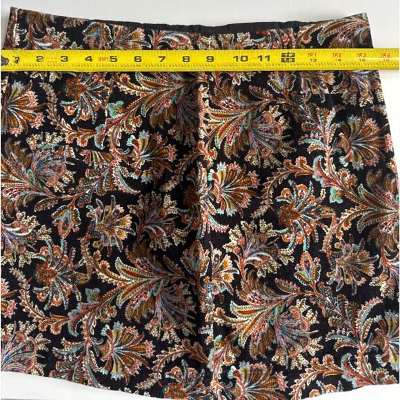 Zara Multicolored Paisley Corduroy Button-Down Skirt M - Picture 7 of 9